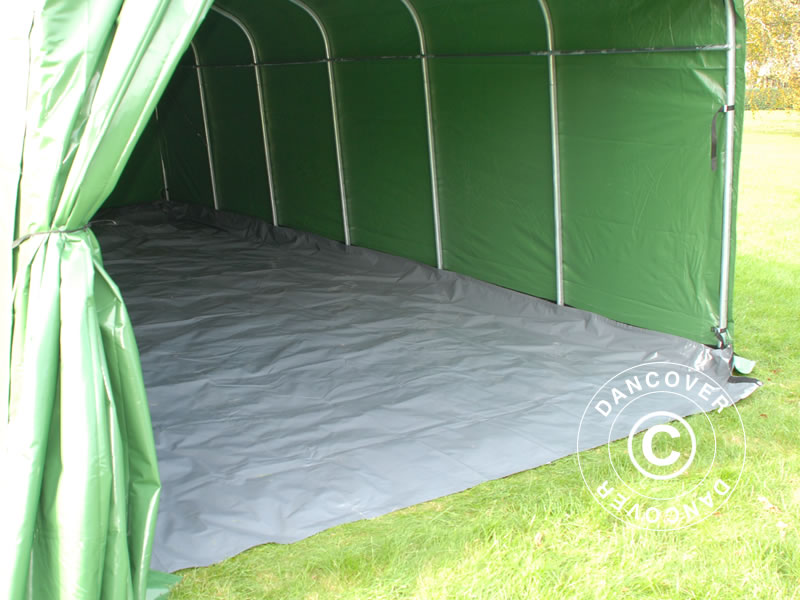 Portable garage PRO 3.6x7.2x2.68 m PVC with ground cover, Green