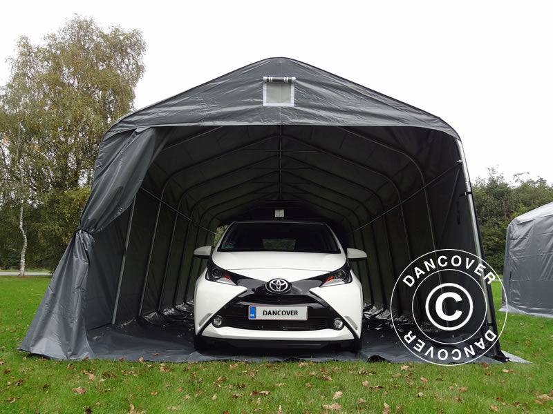 Portable garage PRO 3.6x8.4x2.7 m PVC with ground cover, Grey
