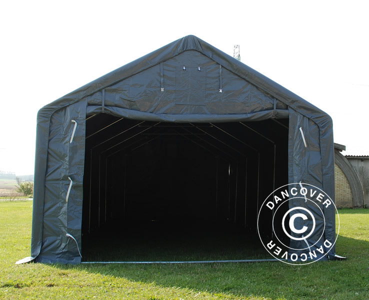 Storage shelter PRO 4x10x2x3.1 m, PVC, Grey