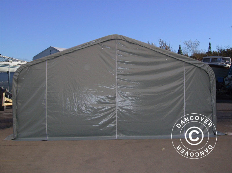 Storage shelter PRO 6x18x3.7 m PVC w/skylight, Grey
