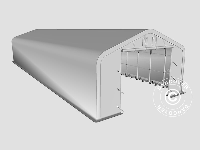 Storage shelter PRO 6x18x3.7 m PVC w/skylight, Grey
