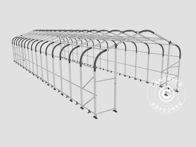 Storage shelter PRO 6x18x3.7 m PVC w/skylight, Green