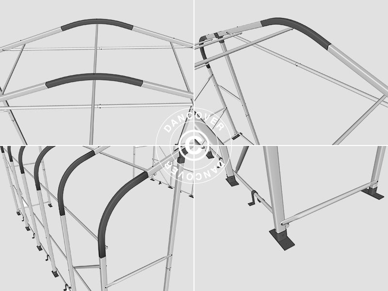 Storage shelter PRO 6x18x3.7 m PVC w/skylight, Green