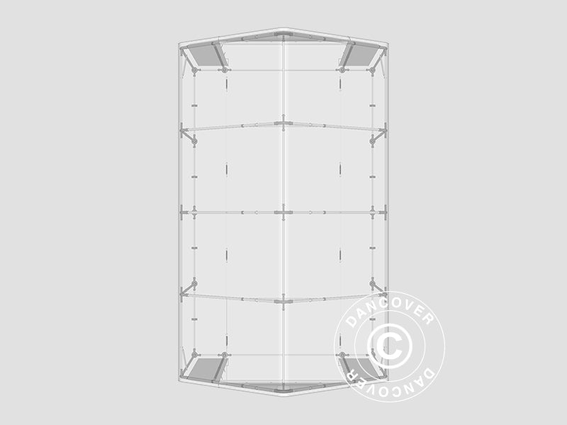 Storage shelter PRO 5x8x2.5x3.89 m, PVC, Green