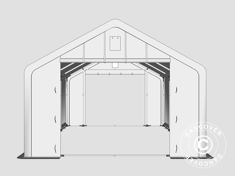 Storage shelter PRO 5x8x2.5x3.89 m, PVC, Green