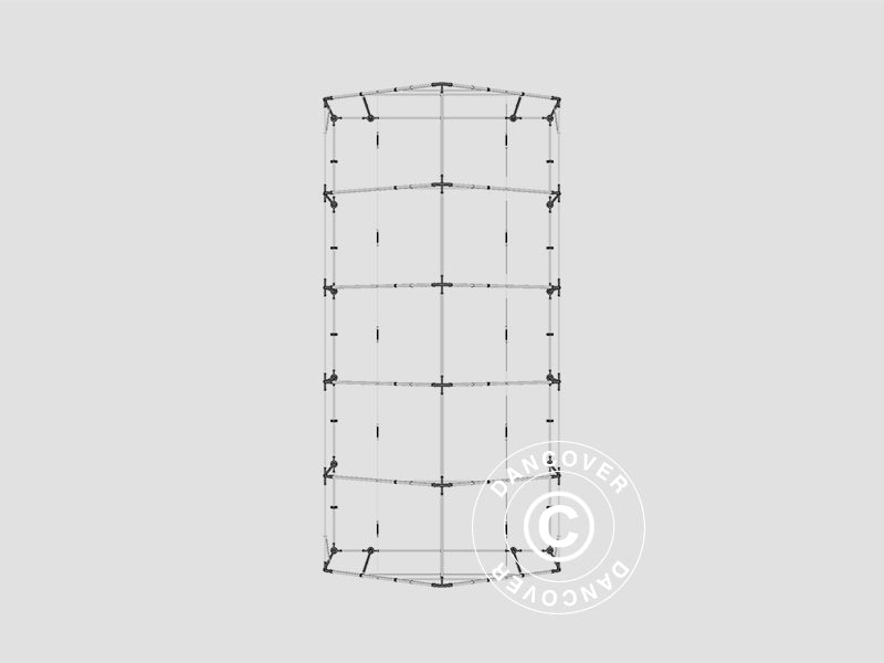 Storage shelter PRO 5x10x2x3.39 m, PVC, Grey