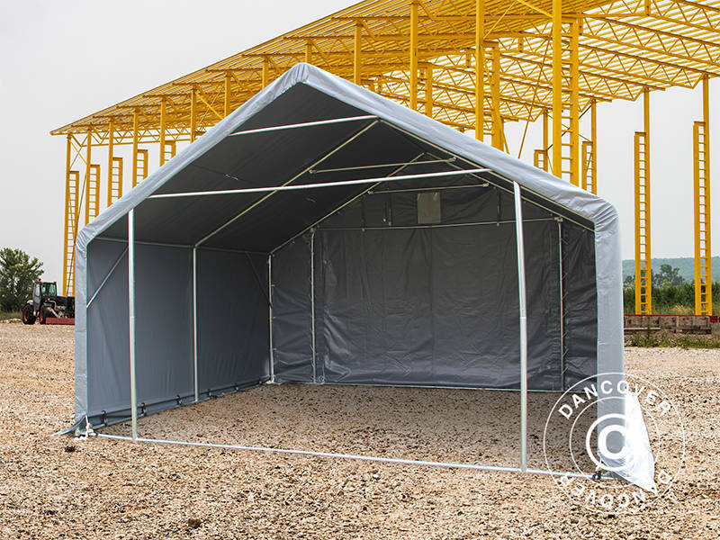 Storage shelter PRO 4x4x2x3.1 m, PVC, Grey