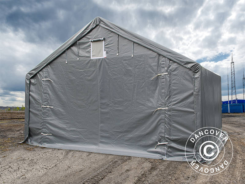 Storage shelter PRO 4x4x2x3.1 m, PVC, Grey