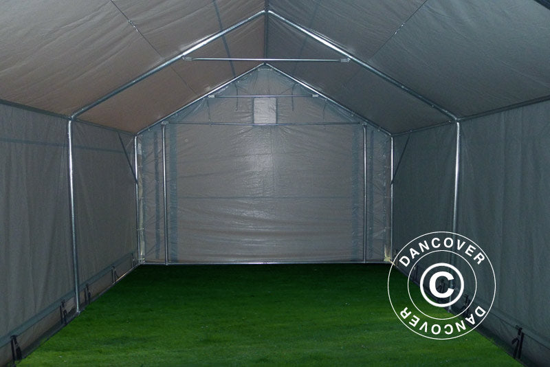 Storage shelter PRO 3x8x2x2.82 m, PVC, Grey