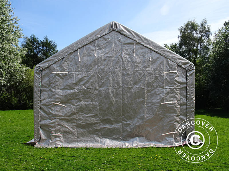 Storage shelter PRO 4x8x2.5x3.6 m, PE, Grey