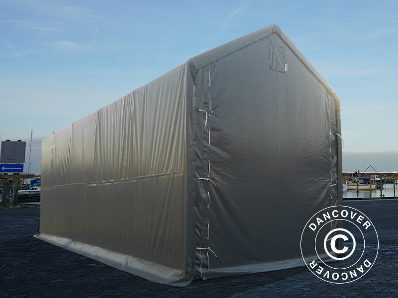 Storage shelter PRO XL 4x10x3.5x4.59 m, PE, Grey