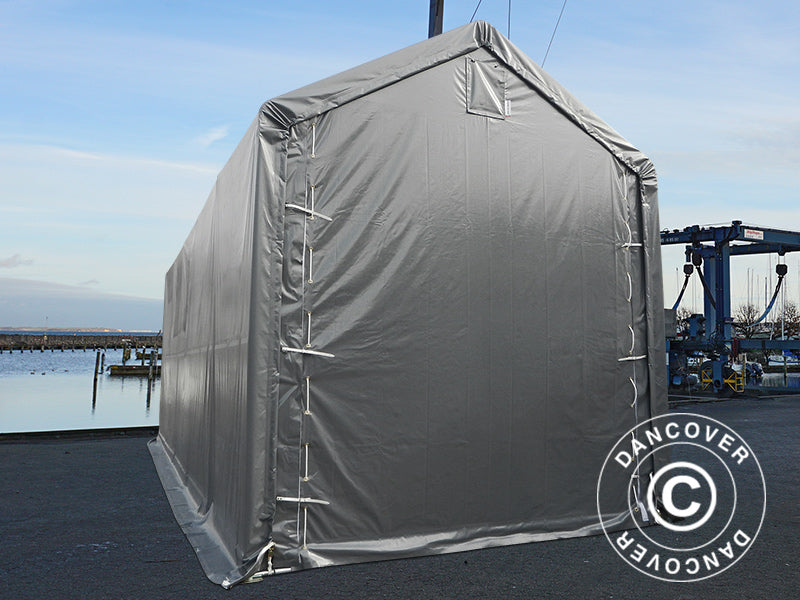 Storage shelter PRO XL 4x10x3.5x4.59 m, PE, Grey