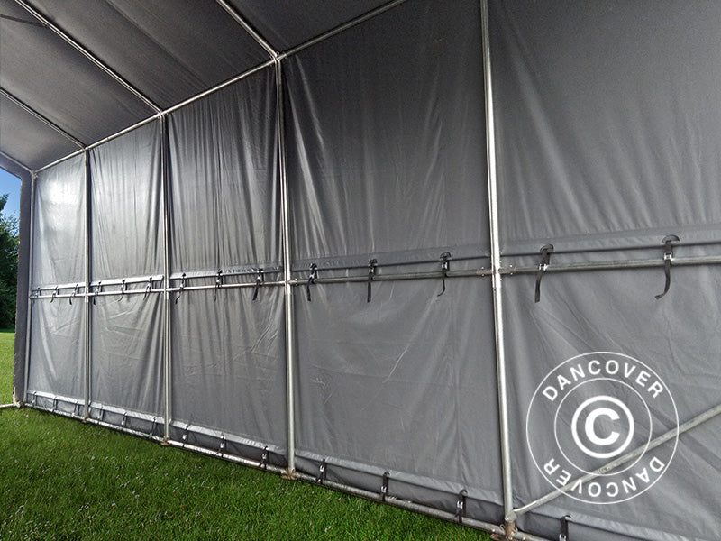 Storage shelter PRO XL 4x10x3.5x4.59 m, PE, Grey