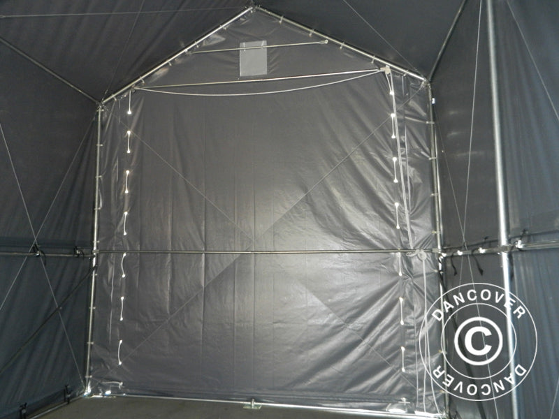Storage shelter PRO XL 4x10x3.5x4.59 m, PE, Grey