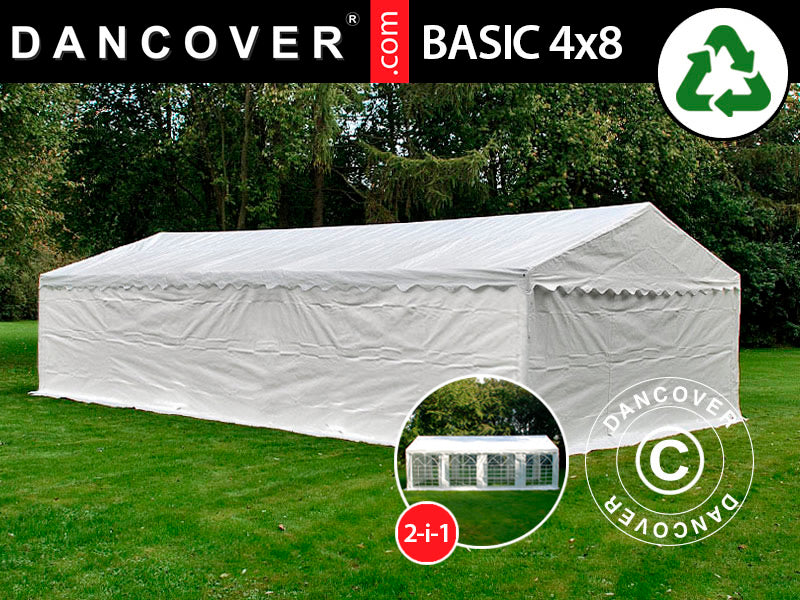 Storage Tent Basic 2-in-1, 4x8 m PE 700, White