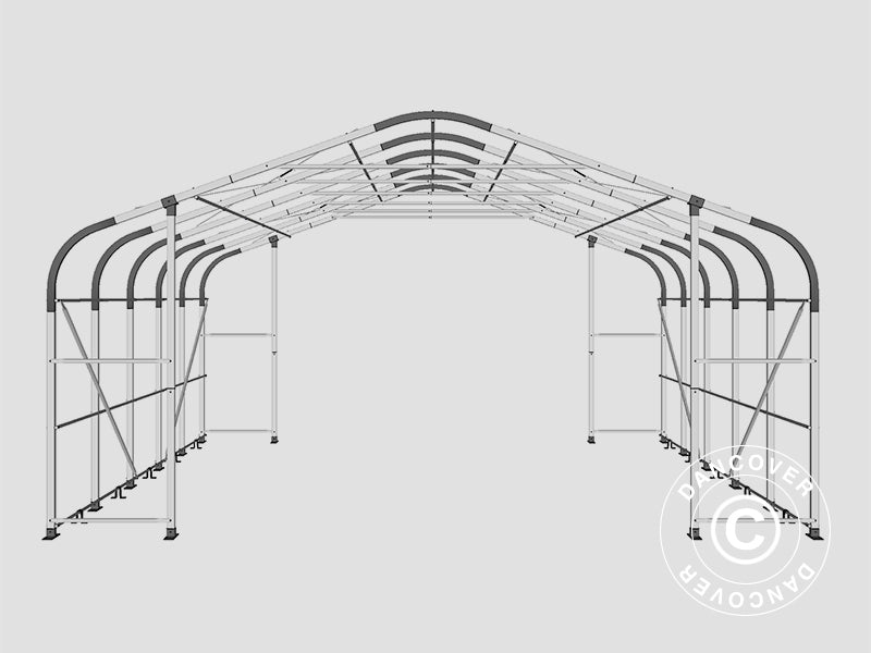 Storage shelter PRO 7x7x3.8 m, PE, Grey