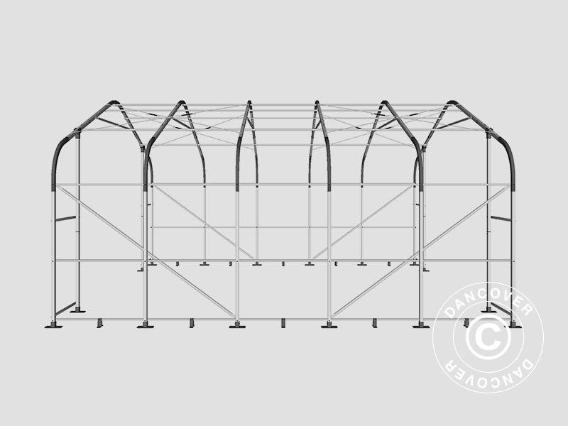 Storage shelter PRO 7x7x3.8 m, PE, Grey