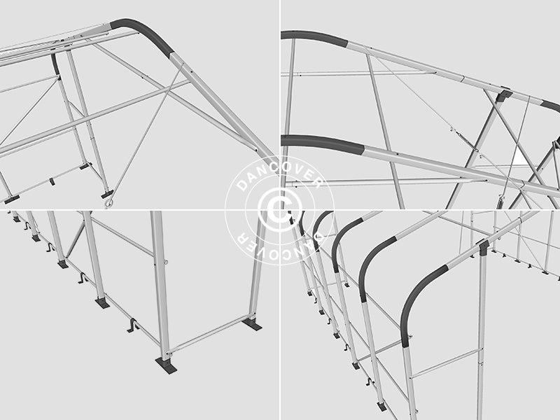 Storage shelter PRO 7x7x3.8 m, PE, Grey