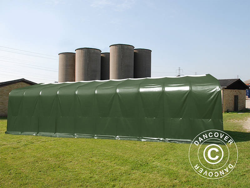 Storage shelter PRO 7x14x3.8 m PVC w/skylight, Green