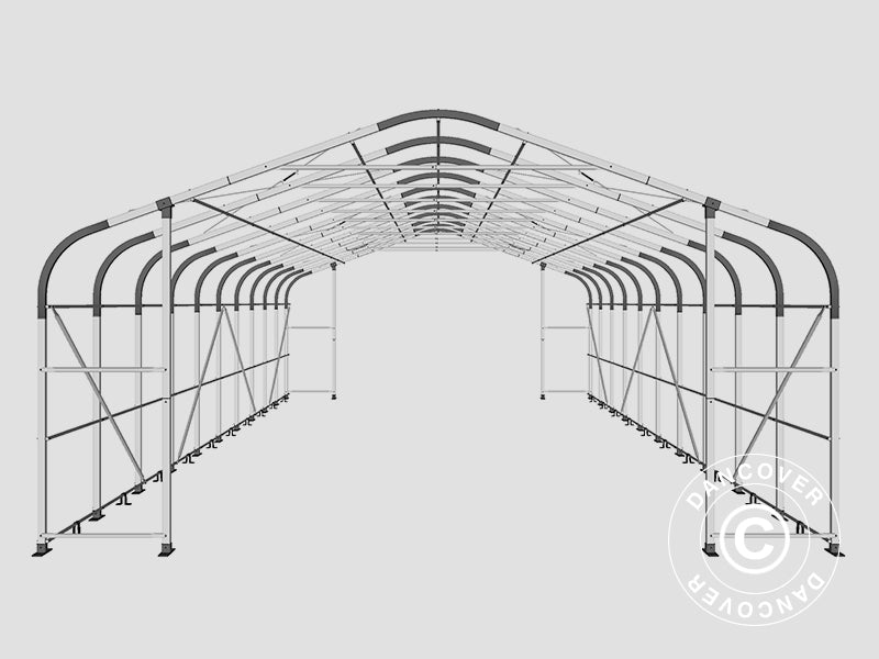 Storage shelter PRO 7x14x3.8 m PVC w/skylight, Green