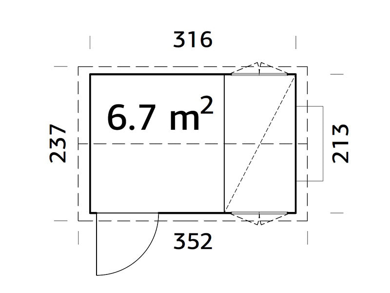 Chicken Coop/Hen house, 2.13x3.16x2.83 m, Natural