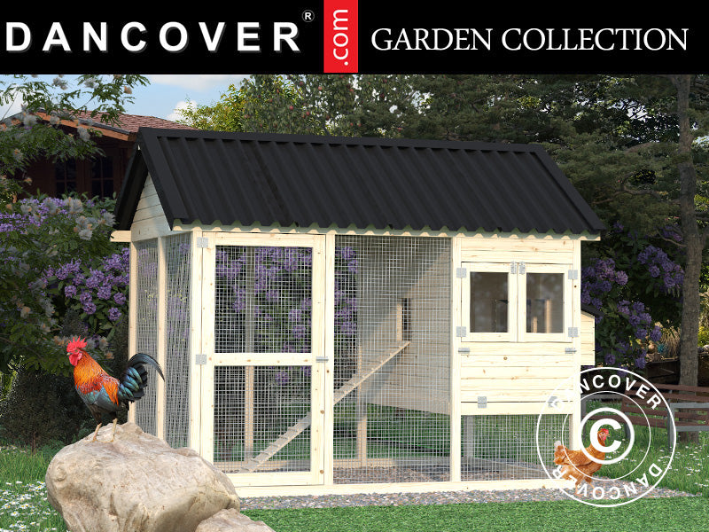 Chicken Coop/Hen house, 2.13x3.16x2.83 m, Natural