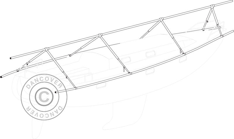 Outlying deck frame for boat cover, NOA, 11m/4
