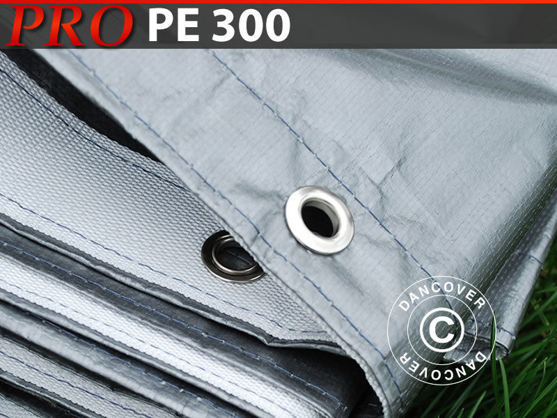 Tarpaulin 6x14 m, PE 300 g/m², Grey