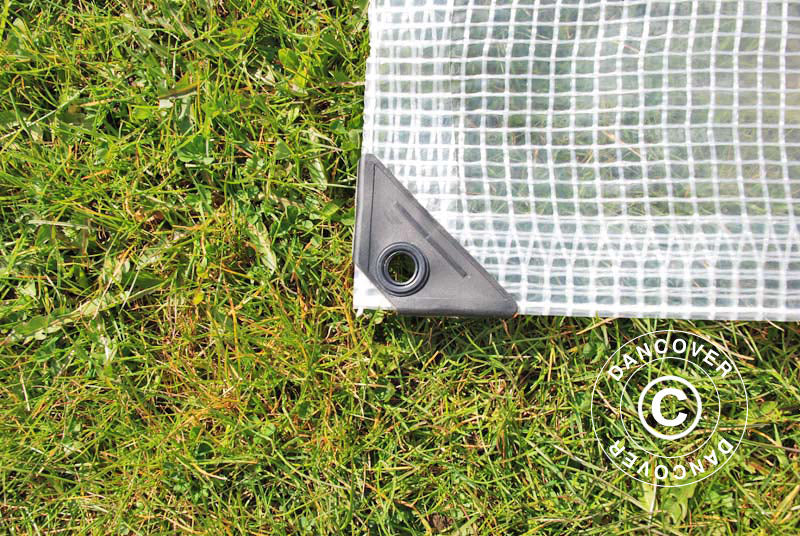 Tarpaulin 8x12 m, Net reinforced PE 200 g/m², Clear