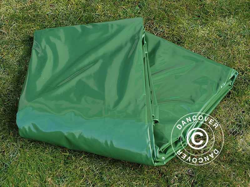 Tarpaulin 6x12 m, PVC 500 g/m², Green, Flame retardant