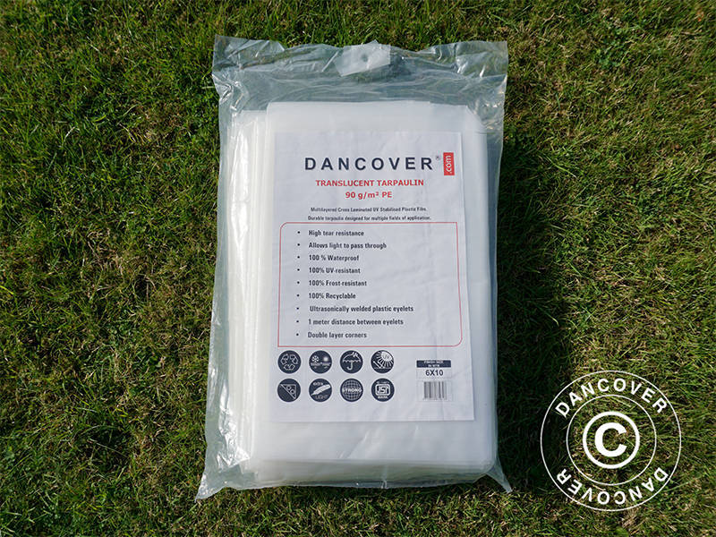 Tarpaulin 2.5x3.6 m, PE 90 g/m², Translucent