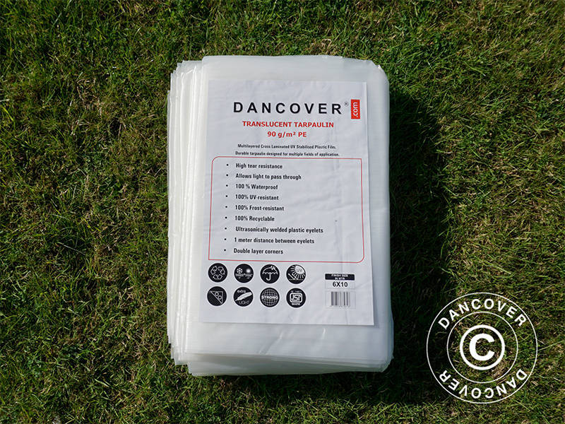 Tarpaulin 4x6 m, PE 90 g/m², Translucent