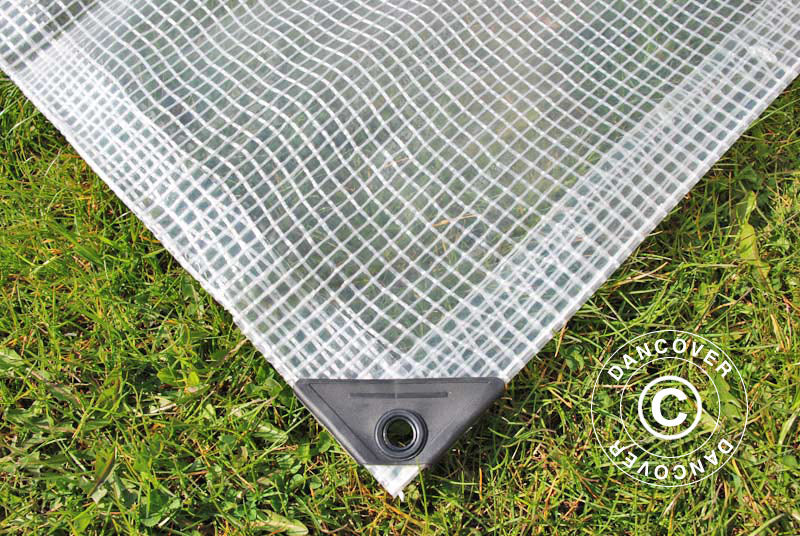 Tarpaulin 5x8 m, Net reinforced PE 200 g/m², Clear