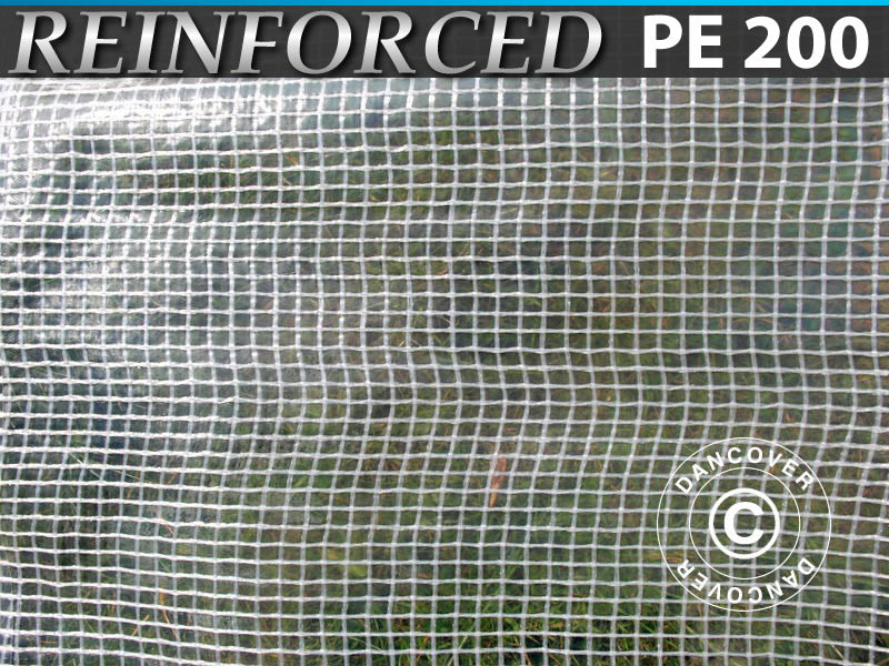 Tarpaulin 6x10 m, Net reinforced PE 200 g/m², Clear