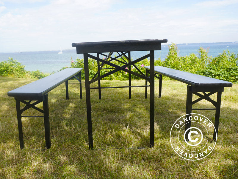 Beer Table Set PRO 180x60x78 cm, Black