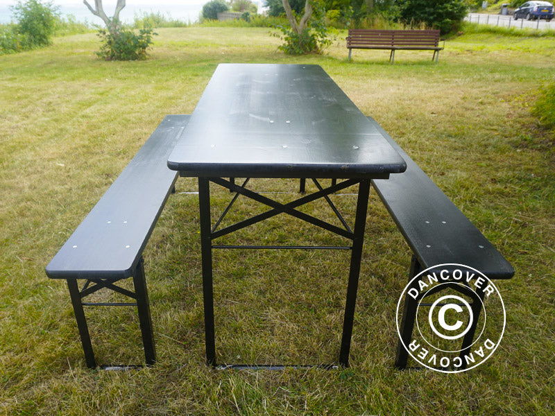 Beer Table Set PRO 180x60x78 cm, Black