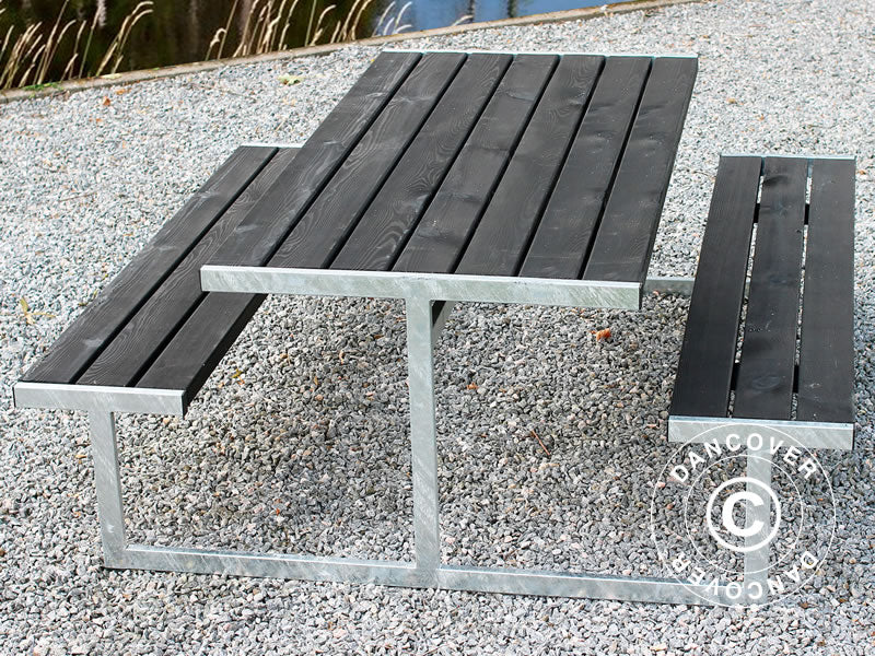 Picnic table, 1.85x1.8x0.72 m, Black