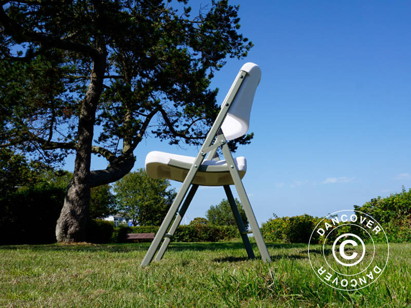 Folding Chair 48x43x89 cm, Light grey/White, 4 pcs.