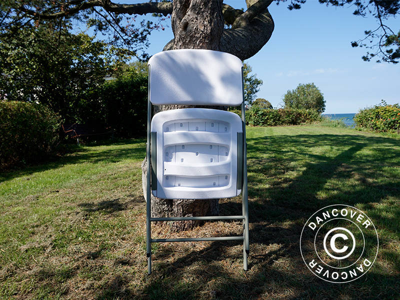 Folding Chair 48x43x89 cm, Light grey/White, 4 pcs.
