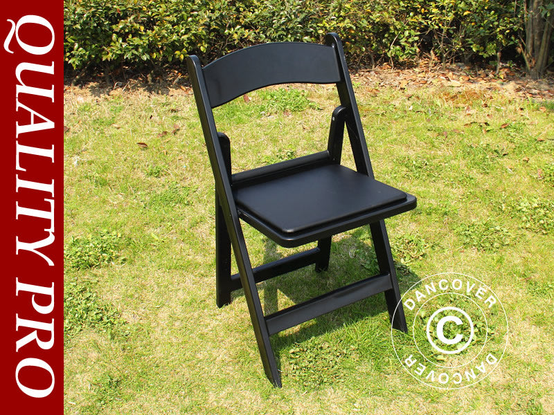 Padded Folding Chairs, Black, 44x46x77 cm, 4 pcs.