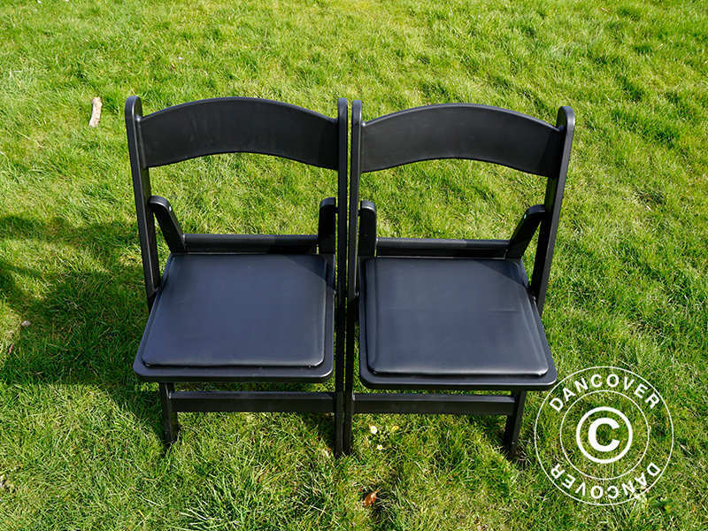 Padded Folding Chairs Black 44x46x77 cm, 8 pcs.