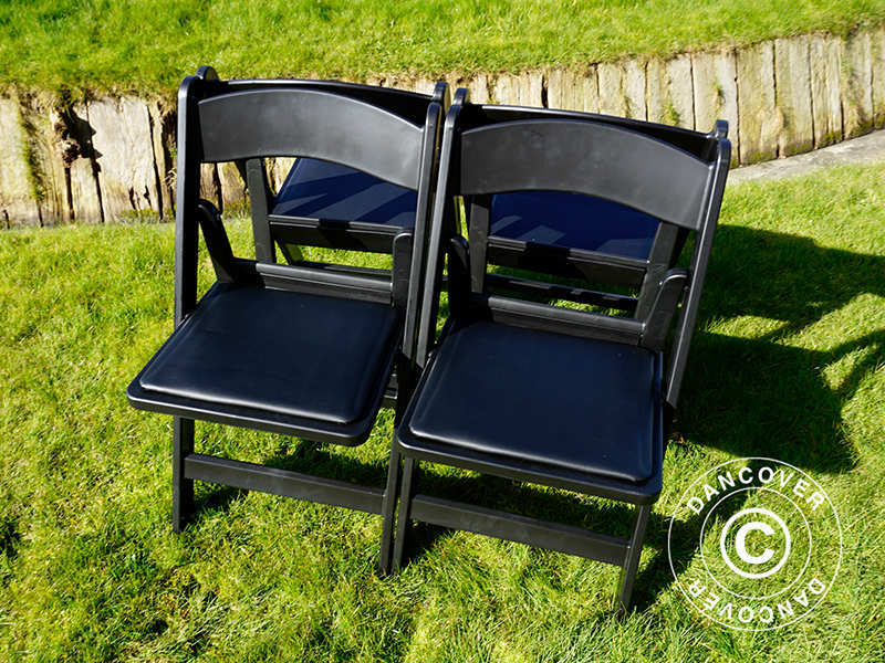 Padded Folding Chairs Black 44x46x77 cm, 8 pcs.