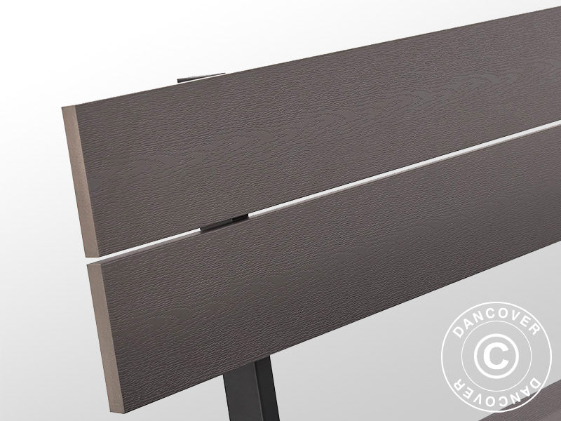 Picnic table w/backrest, nonwood, 1.75x1.86 m, Black/Anthracite