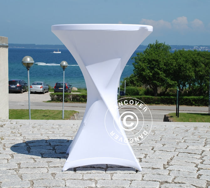 Stretch table cover Ø80x110 cm, White