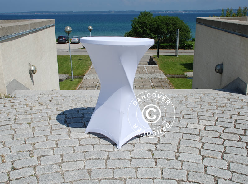 Stretch table cover Ø80x110 cm, White