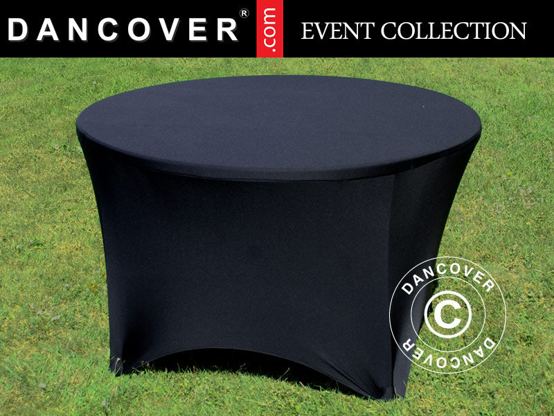 Stretch table cover Ø116x74 cm, Black