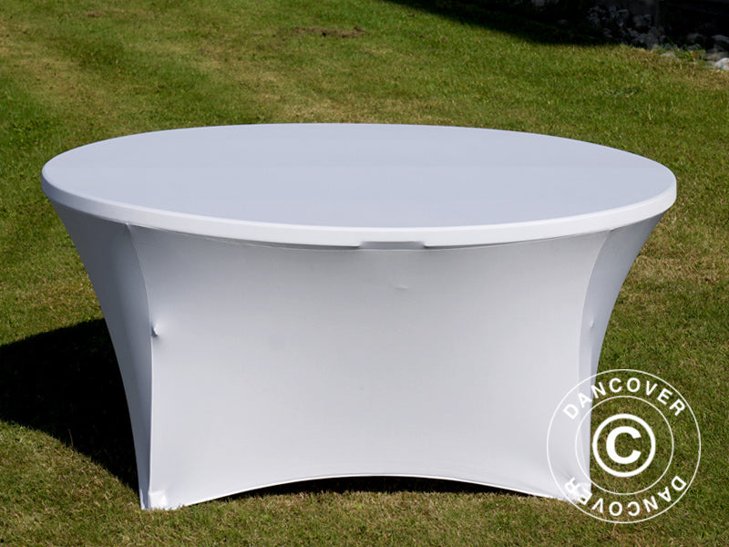 Stretch table cover Ø152x74 cm, White