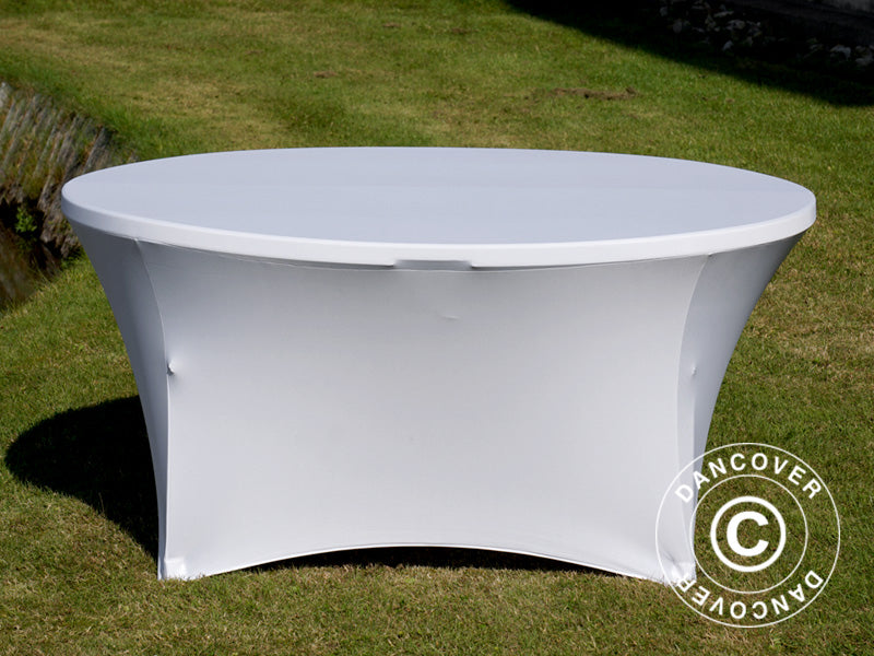 Stretch table cover Ø152x74 cm, White