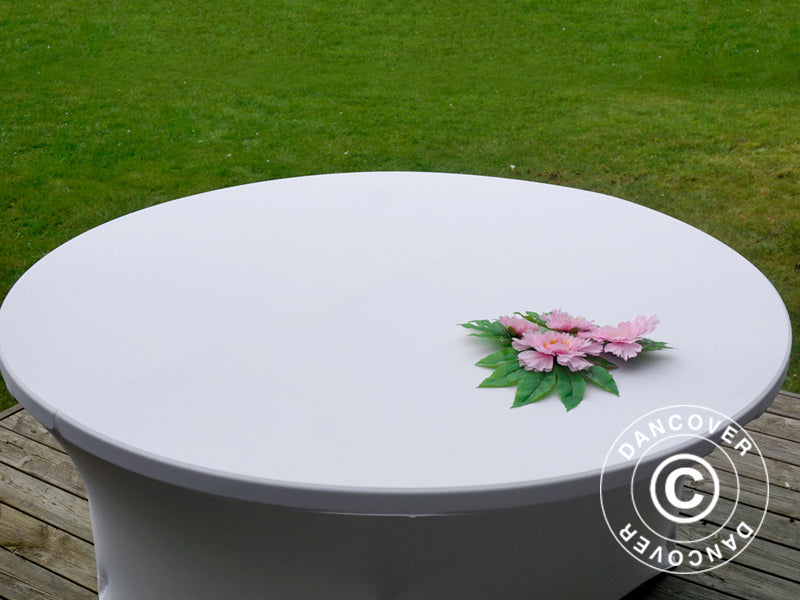 Stretch table cover Ø152x74 cm, White
