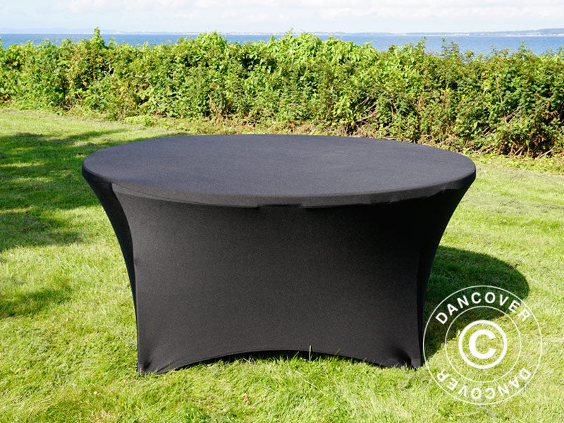 Stretch table cover Ø152x74 cm, Black